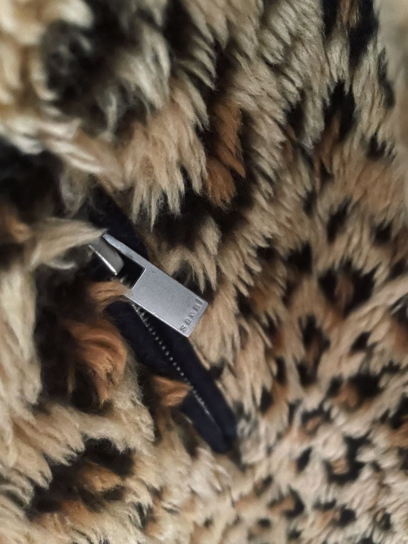 sacai レオパード ファー ジャケット コート ライダース ボア 豹柄