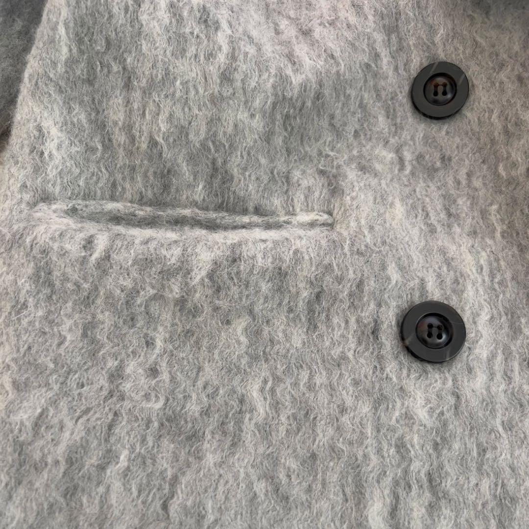 gypsophila ミドル丈オーバーサイズシャギーコート ダークグレー