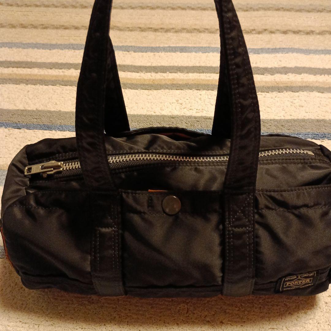 <希少美品>PORTER 黒 ミニドラムバッグS
