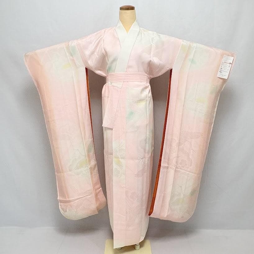 ゆりのはな　未使用品　振袖用　長襦袢　紋ちりめん　ほていや扱い　正絹　E404