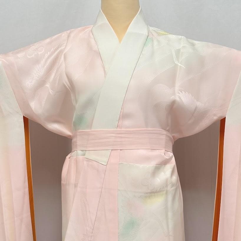 ゆりのはな　未使用品　振袖用　長襦袢　紋ちりめん　ほていや扱い　正絹　E404