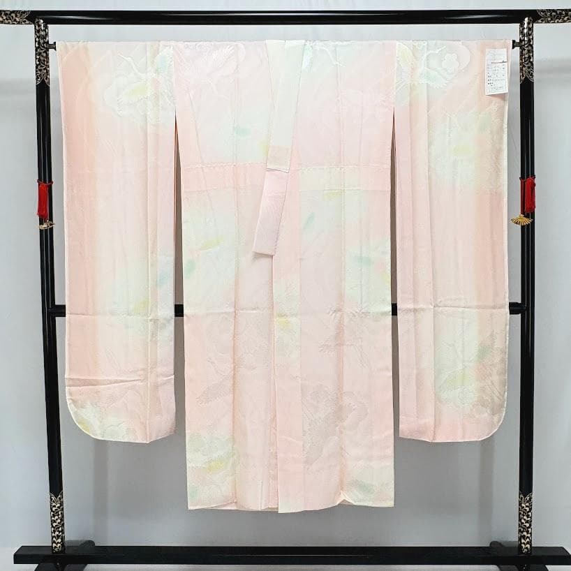 ゆりのはな　未使用品　振袖用　長襦袢　紋ちりめん　ほていや扱い　正絹　E404