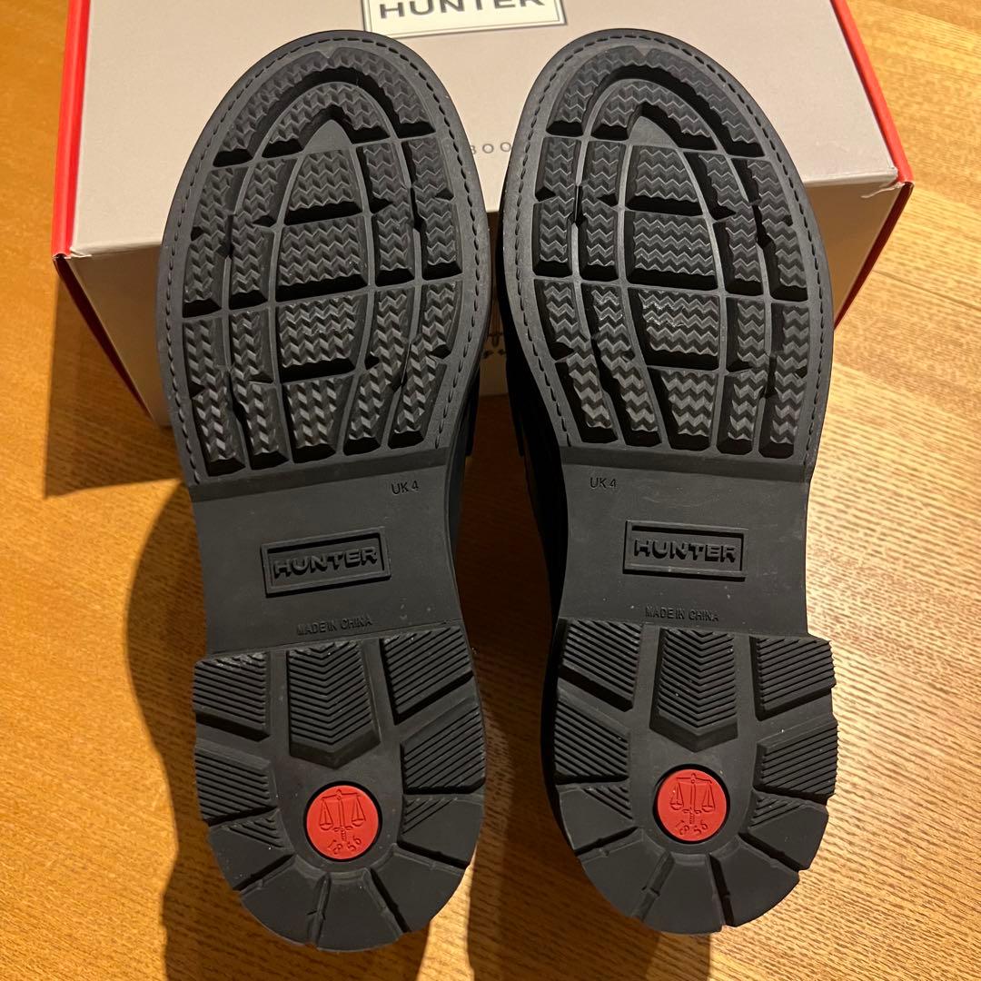 【美品・現行品】HUNTER ハンター　レインシューズ　ローファー　ブラック