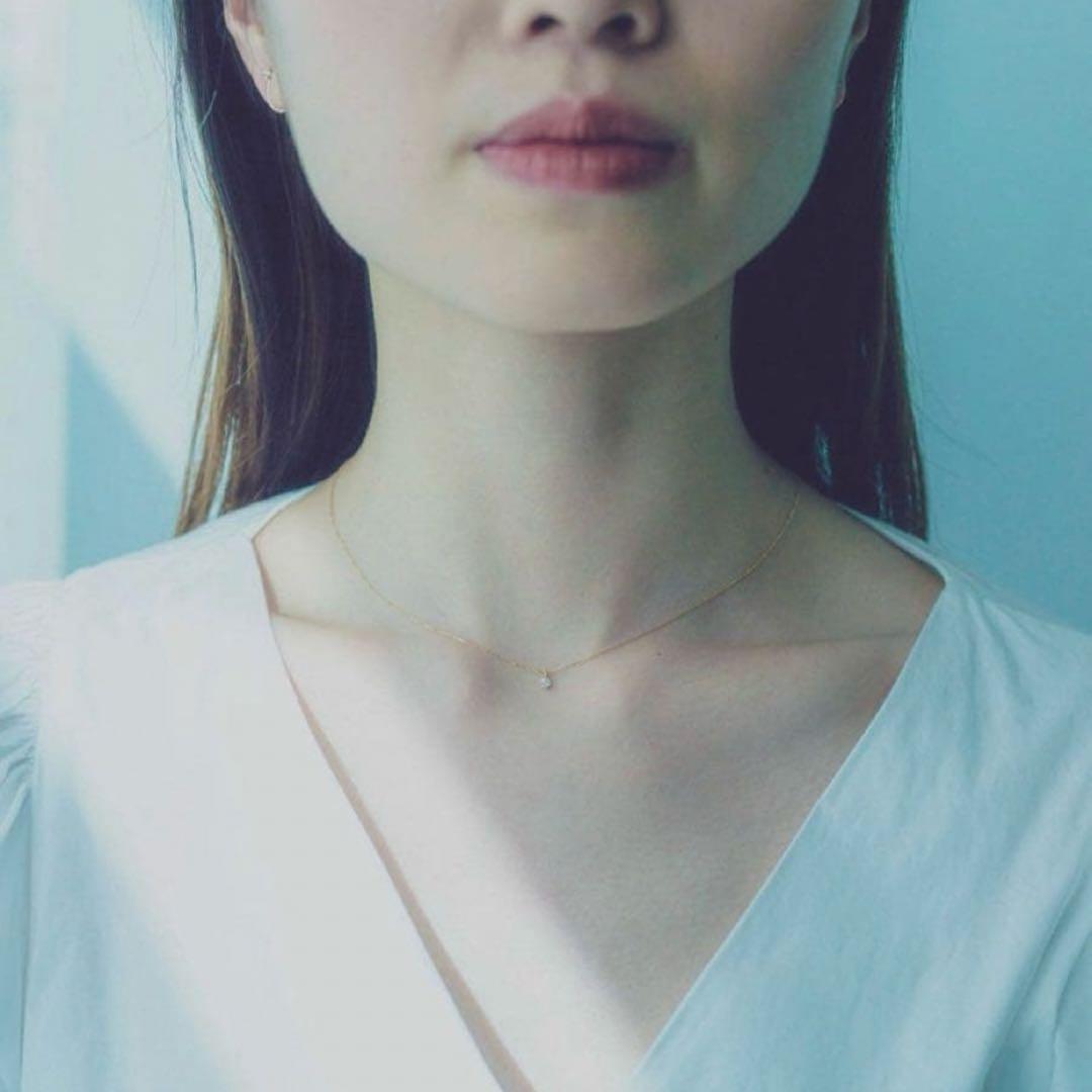 エテete K18 ダイヤモンド ネックレス「ブライト」　イエローゴールド