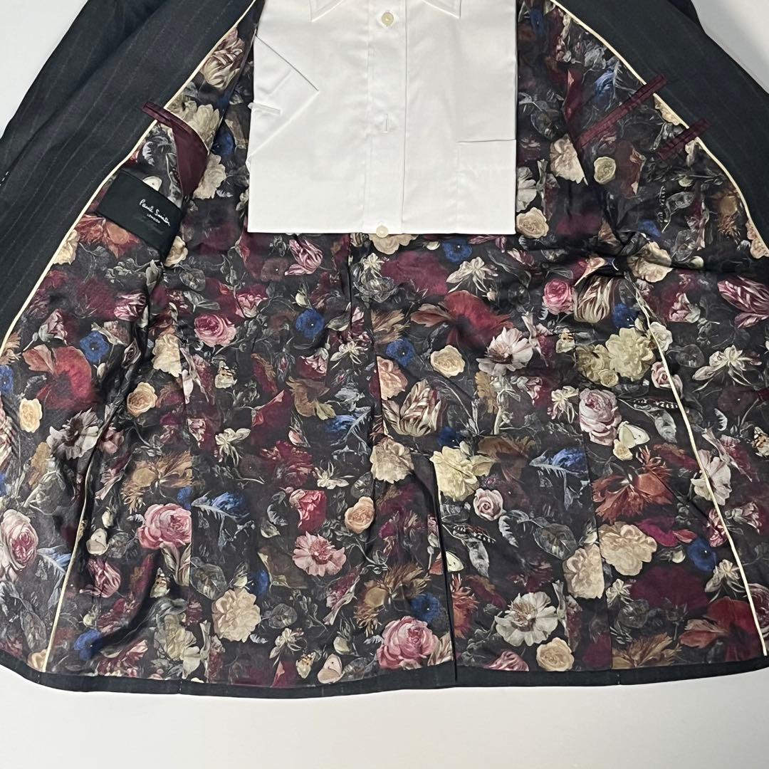 【美品】ポールスミス 花柄裏地 テーラードジャケット 総裏 フラワー総柄