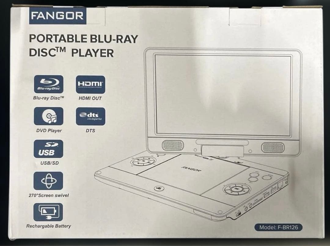 FANGOR ポータブルブルーレイプレーヤー　F–BR126