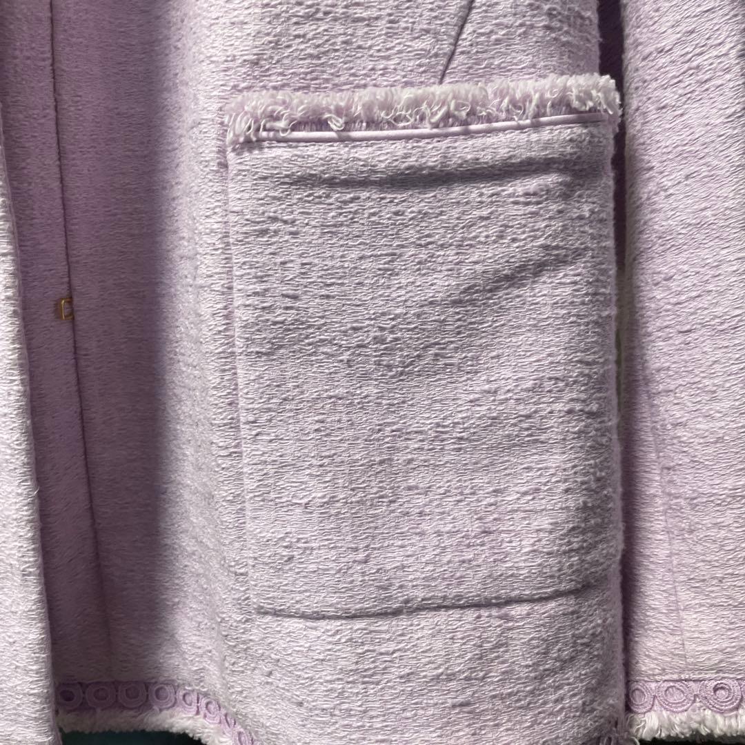Drawer ドロワー 薄紫 ノーカラージャケット 38