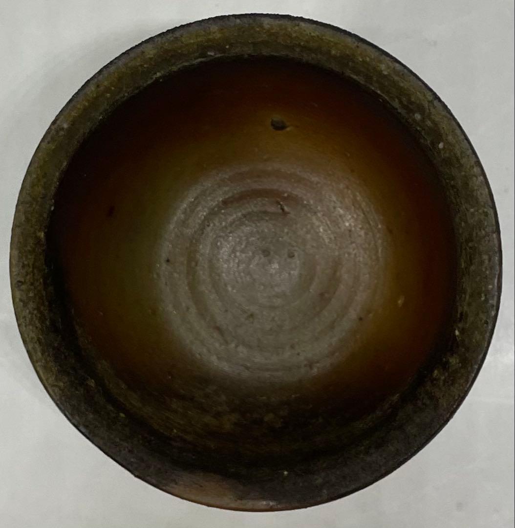 人間国宝　藤原雄　備前酒杯　ぐい呑　備前焼　共箱　共布　栞　y66