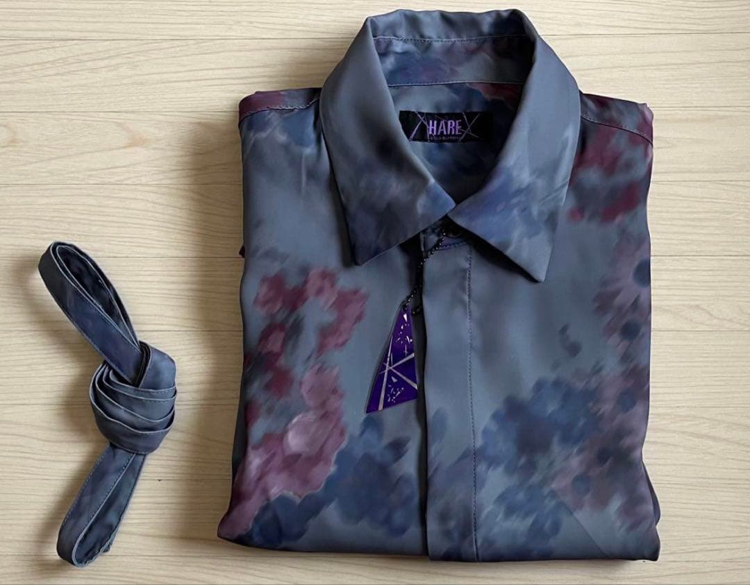 【最終値下げ】プロセカ×ZOZO ノーバディフラワープリントシャツ　HARE