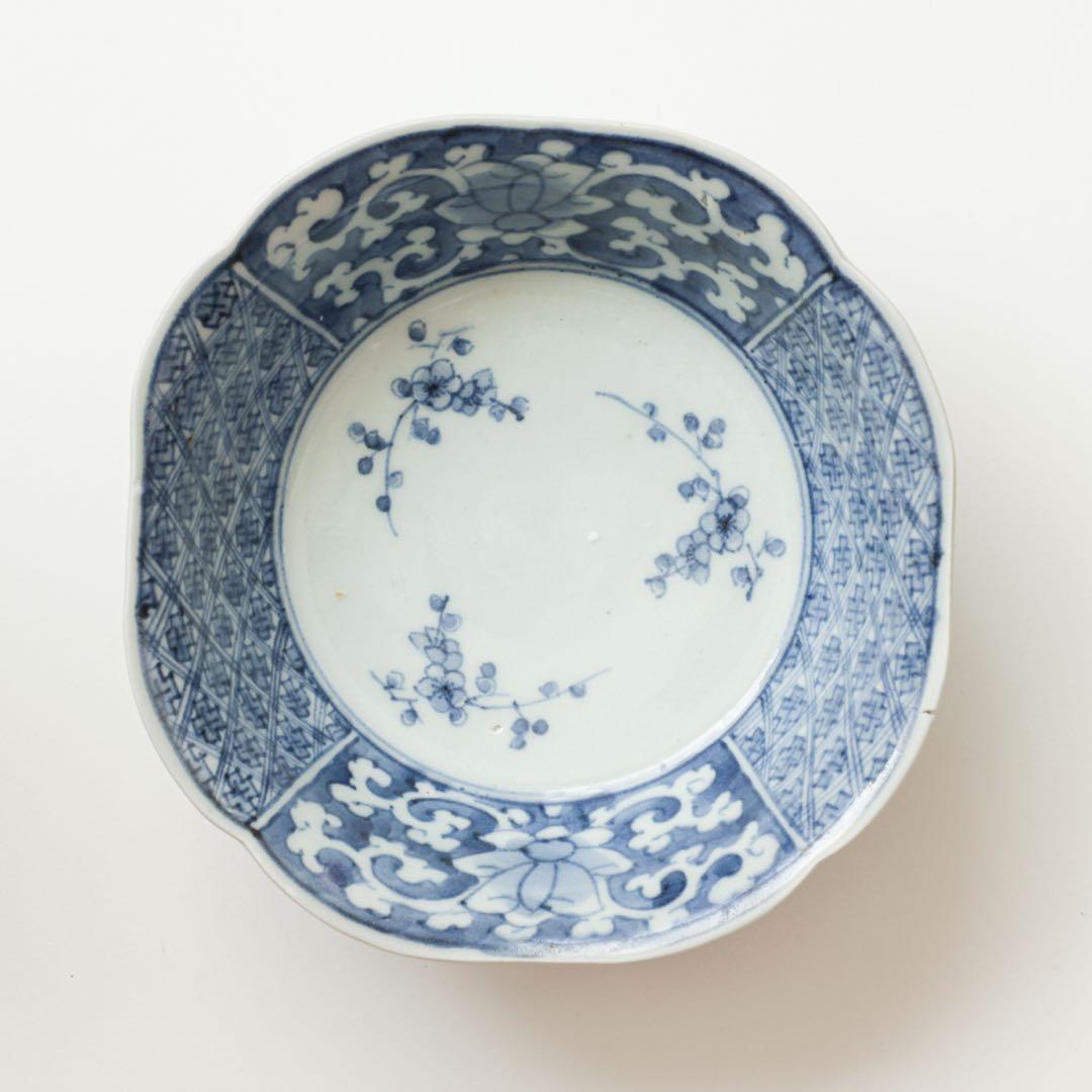 伊万里　古伊万里　江戸　中期　深皿　なます 皿　唐草　2客セット　金継ぎ　材料