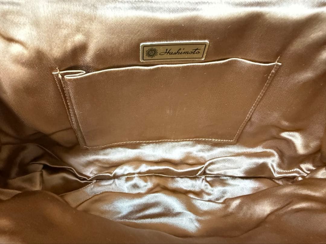 【美品】皇室御用達／ルミーはしもと 総ビーズ ハンドバッグ がま口 アンティーク