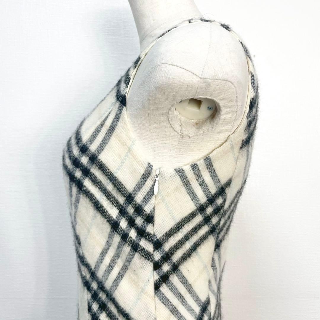 y2k❤️BURBERRY BLUE LABEL チェック柄ベロアリボンワンピース