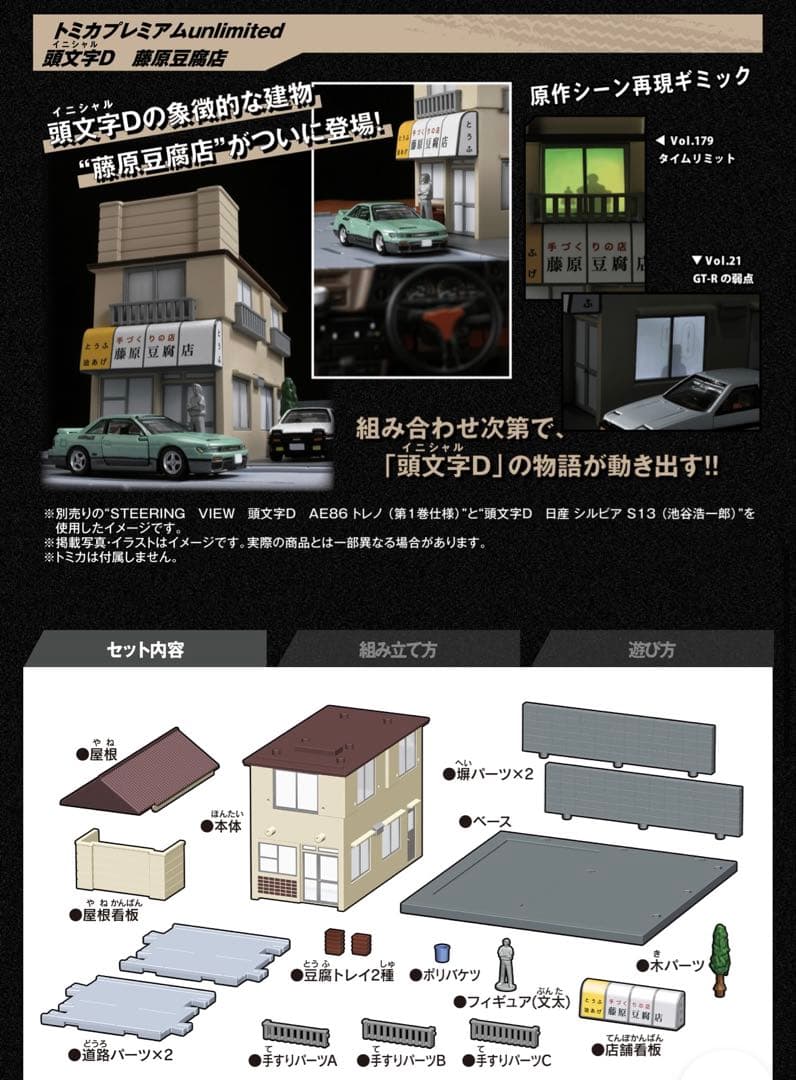 トミカプレミアムunlimited 頭文字D 藤原豆腐店 ＆ AE86 トレノ