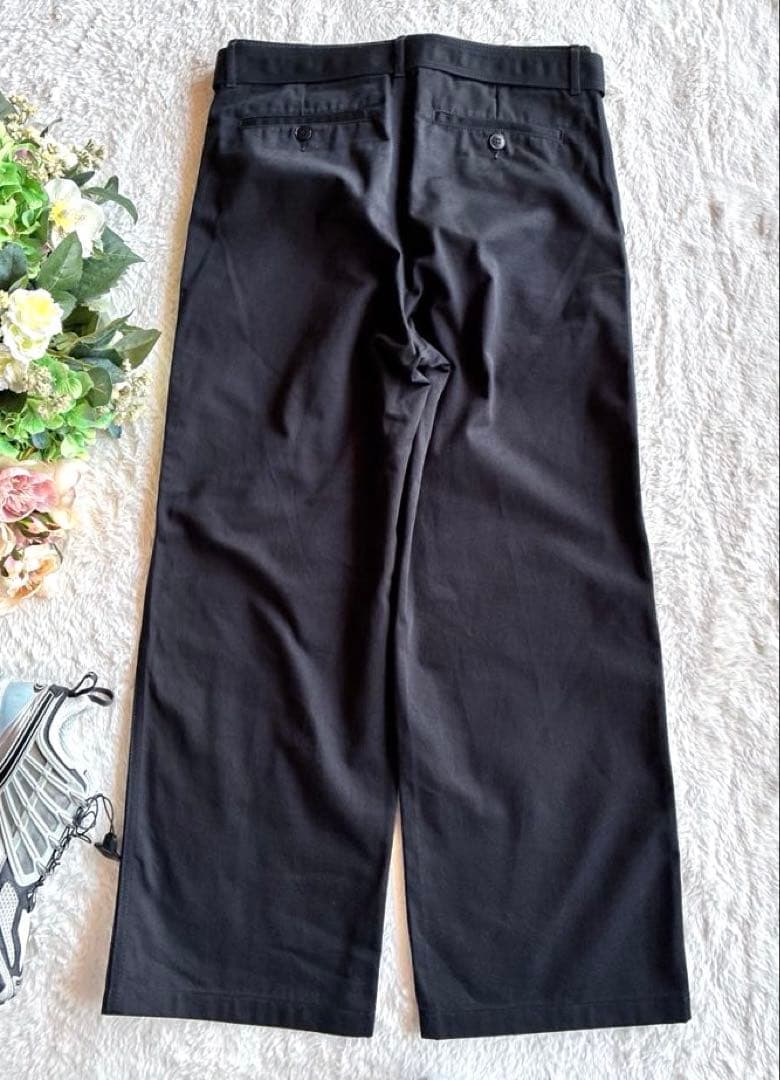 アニエス・ベーオムほぼ未使用コットン黒ワイド パンツ　ツータック　大きいサイズ