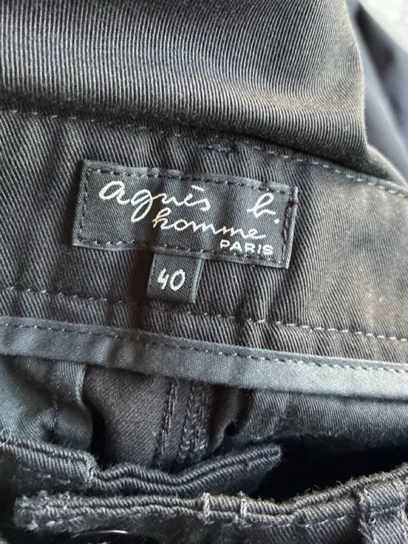 アニエス・ベーオムほぼ未使用コットン黒ワイド パンツ　ツータック　大きいサイズ