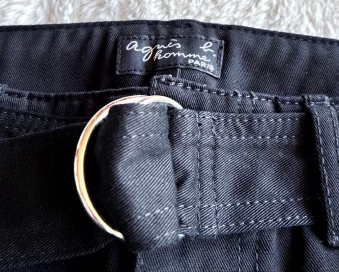 アニエス・ベーオムほぼ未使用コットン黒ワイド パンツ　ツータック　大きいサイズ