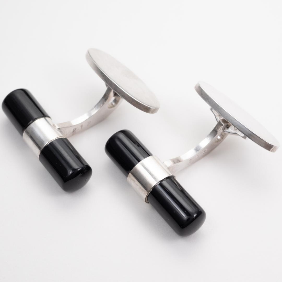  ジョージジェンセン カフリンクス シルバー×オニキス