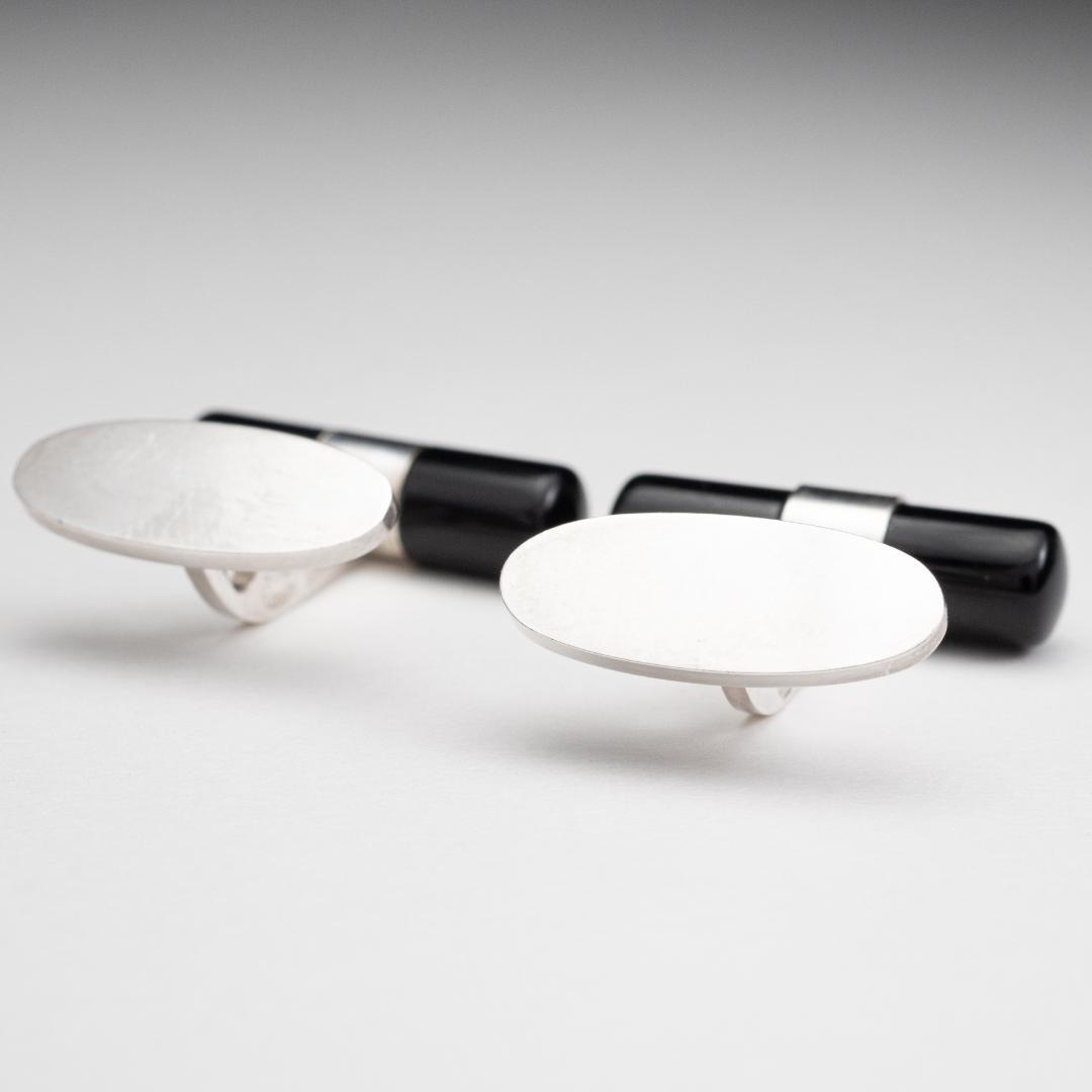  ジョージジェンセン カフリンクス シルバー×オニキス