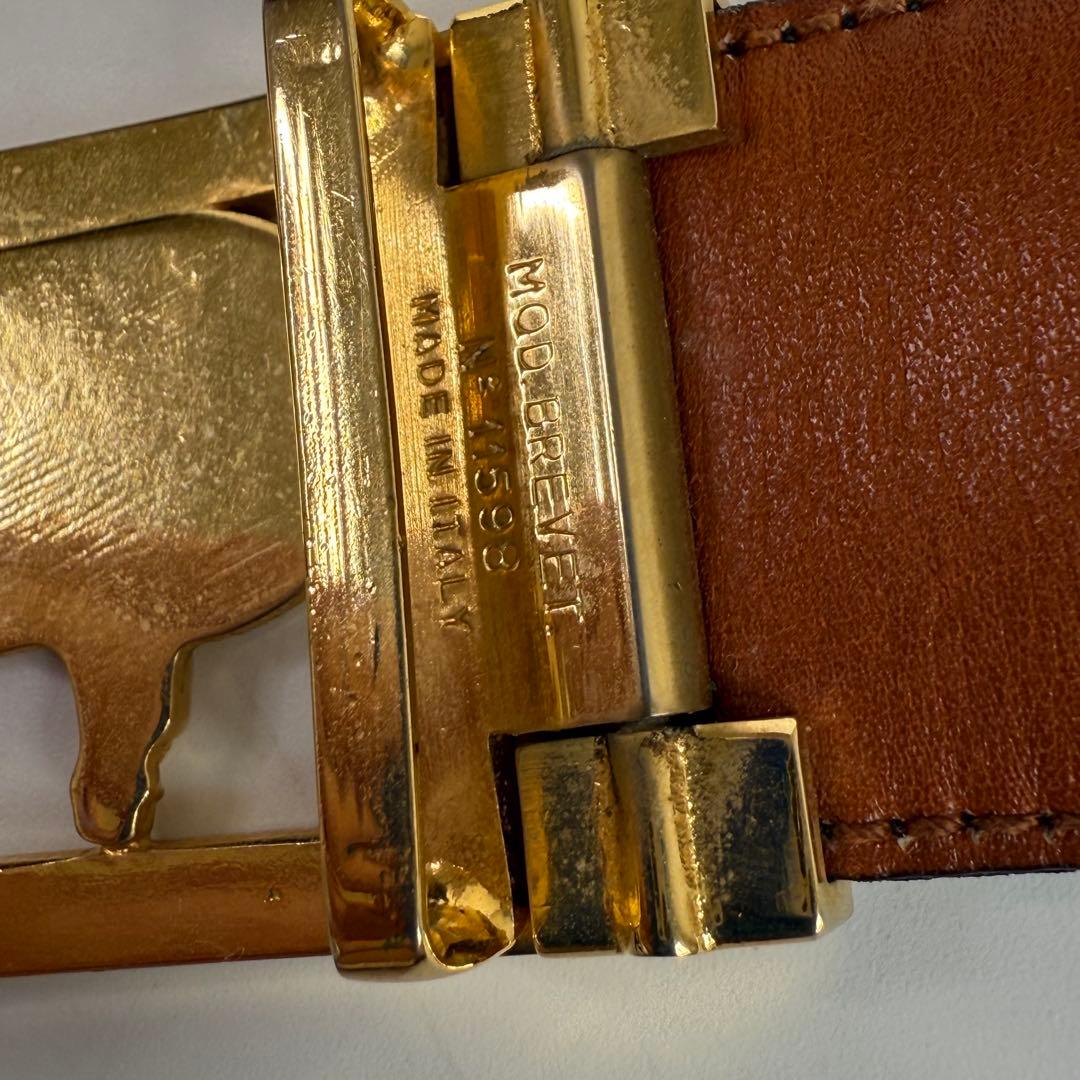 CELINE セリーヌ 馬車 ベルト レザー ブラック C546