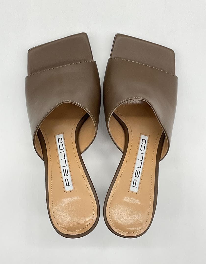 【新品】PELLICO レザーヒールサンダル ブラウン 35