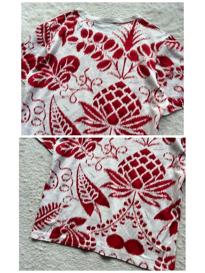 美品✨グッチ Tシャツ 花柄 ボタニカル ロゴプリント 白 XS トムフォード期