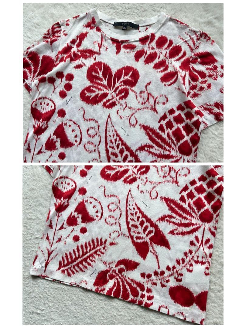 美品✨グッチ Tシャツ 花柄 ボタニカル ロゴプリント 白 XS トムフォード期