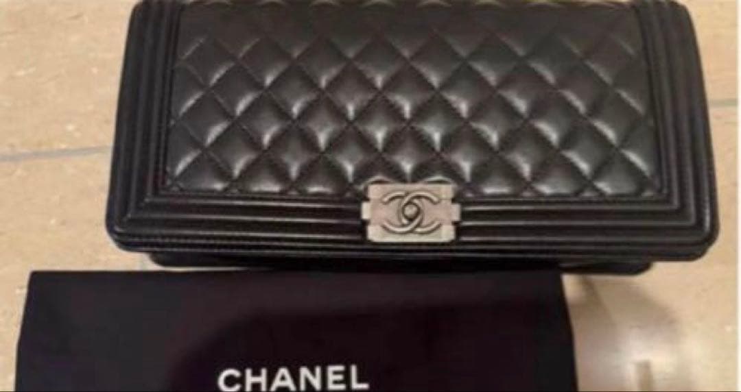 レア　希少　CHANEL ボーイシャネル　ブラック クラッチバッグ