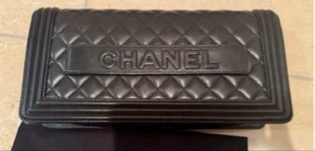 レア　希少　CHANEL ボーイシャネル　ブラック クラッチバッグ