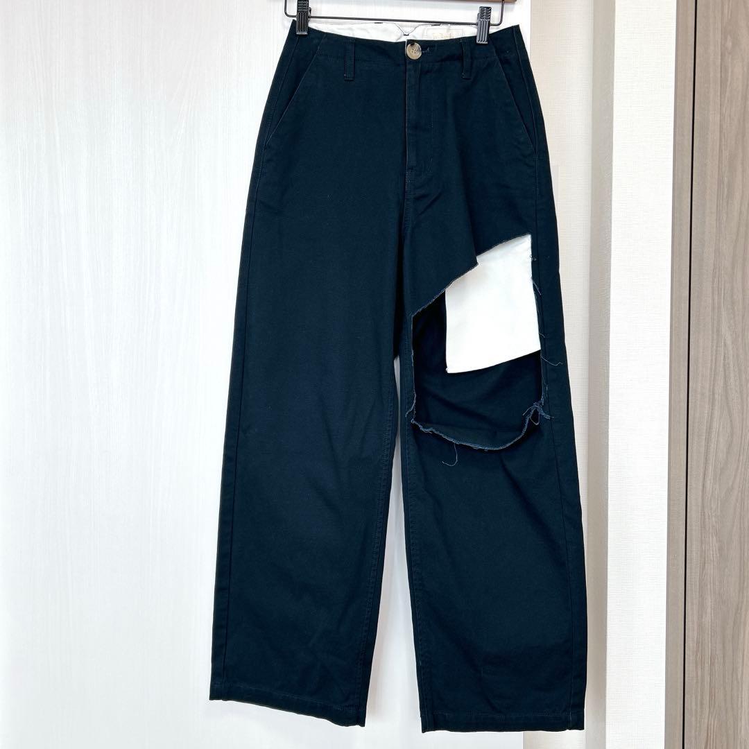 【新品】searoomlynn クラッシュチノパンツ　ネイビー