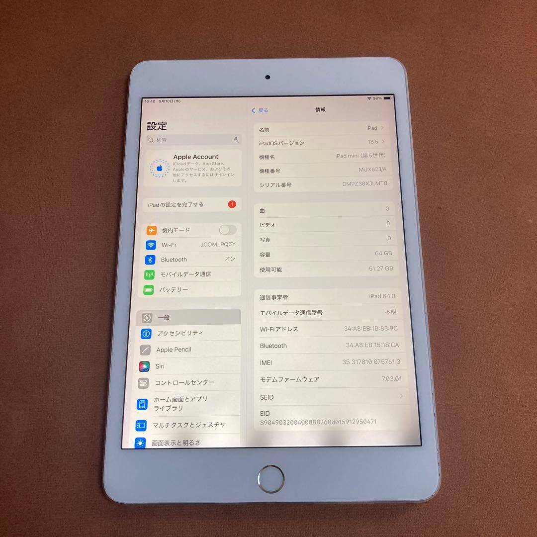 248【早い者勝ち】iPad mini5 第5世代 64GB SIMフリー☆