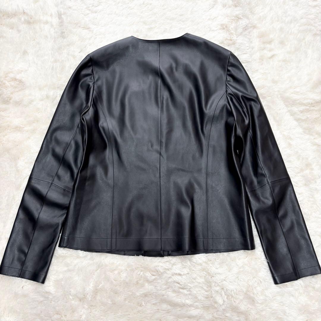 【新品】24AW ソブ フェイクレザーノーカラージャケット 黒 現行 ダブスタ