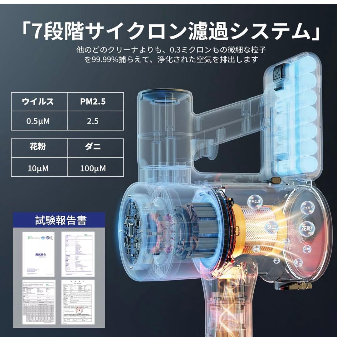 【新品未使用】2in1充電スタンド付 75Kpa コードレス掃除機