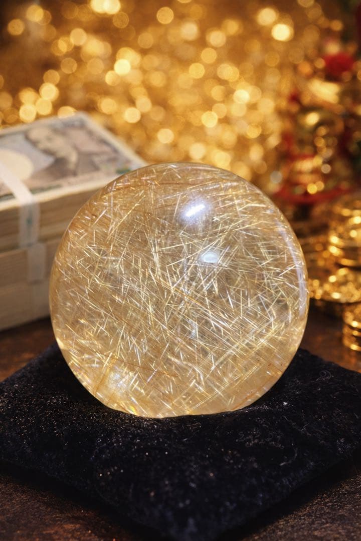 ルチル　丸玉幸運スフィア 66mm 億万長者多数輩出　ヒカル氏絶賛