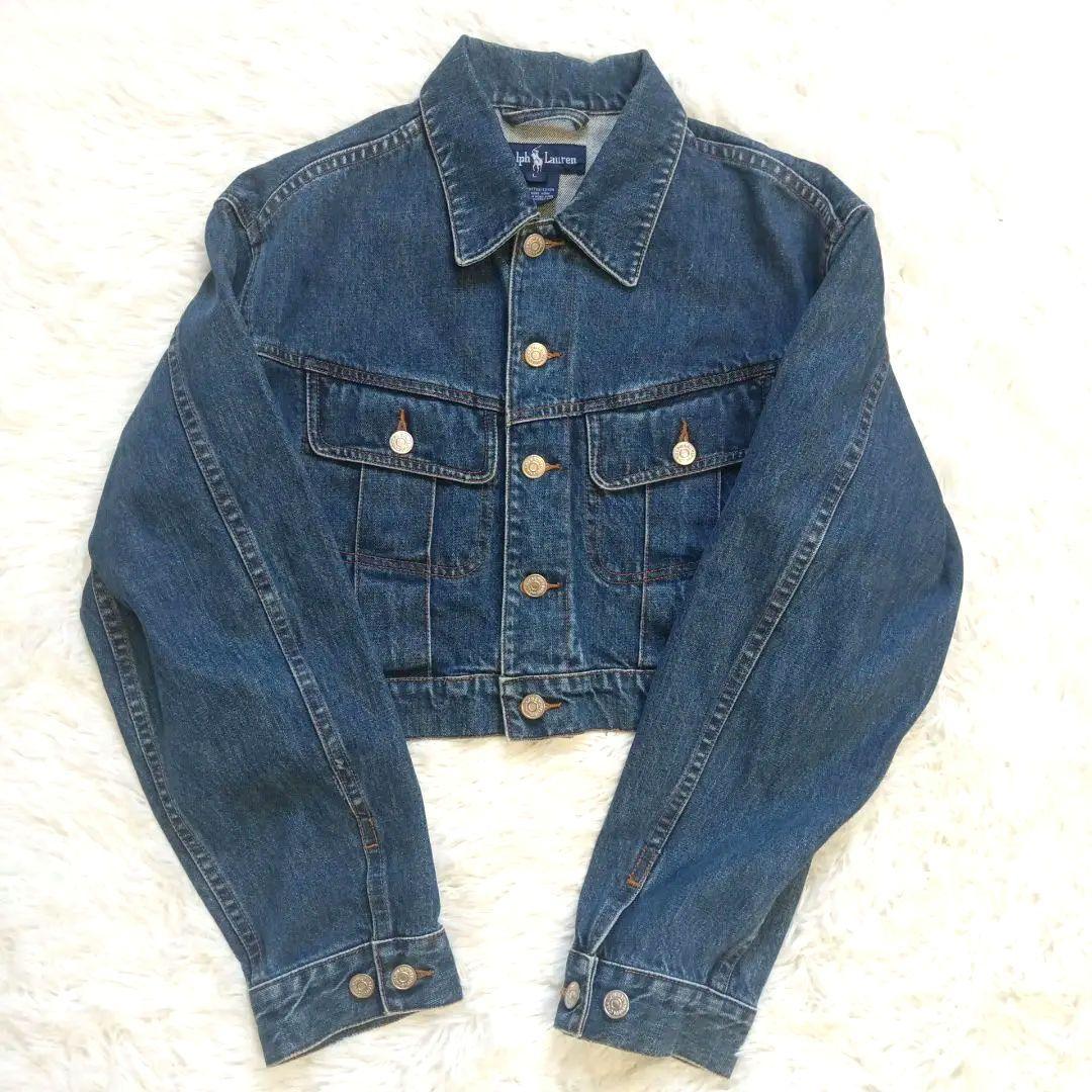 90s ralph lauren ラルフローレン デニム ジャケット 短丈 L