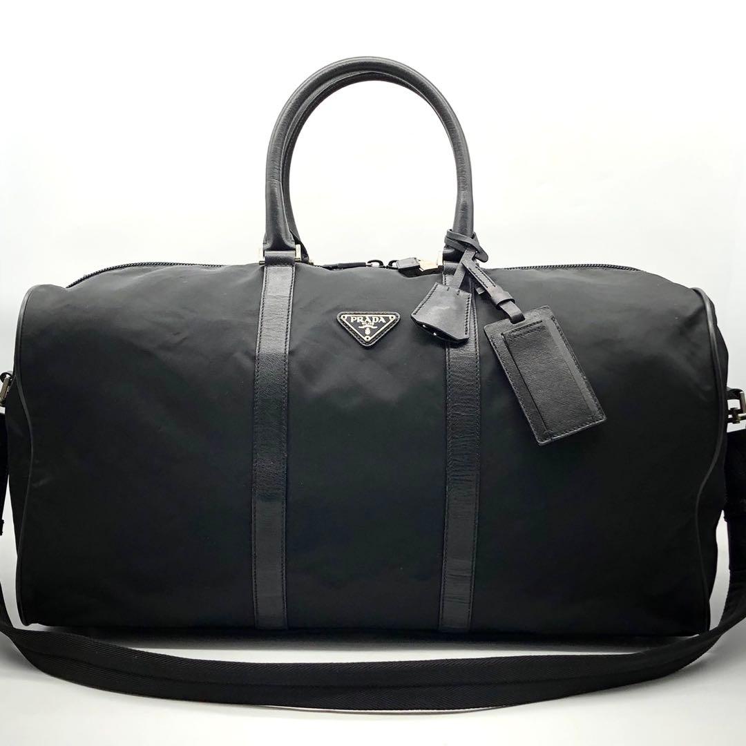 ✨美品✨プラダ ボストンバッグ 2way 三角ロゴ カデナ 大容量 ナイロン 黒