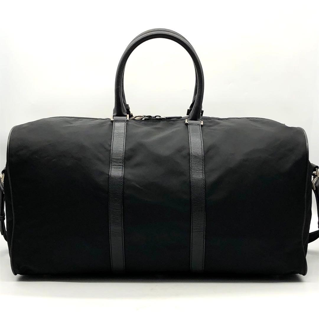 ✨美品✨プラダ ボストンバッグ 2way 三角ロゴ カデナ 大容量 ナイロン 黒