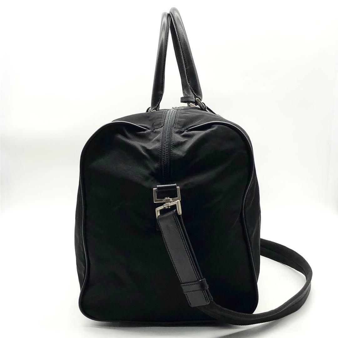 ✨美品✨プラダ ボストンバッグ 2way 三角ロゴ カデナ 大容量 ナイロン 黒
