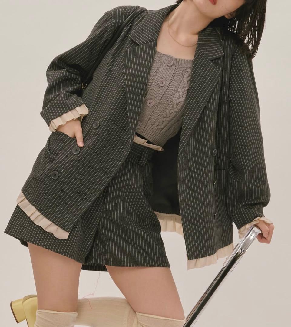 loin nuitフリルレイヤードデザインジャケット