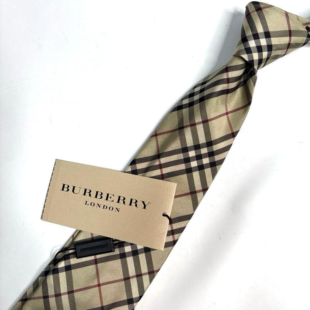未使用タグ付　バーバリーロンドン　ネクタイ ノバチェック