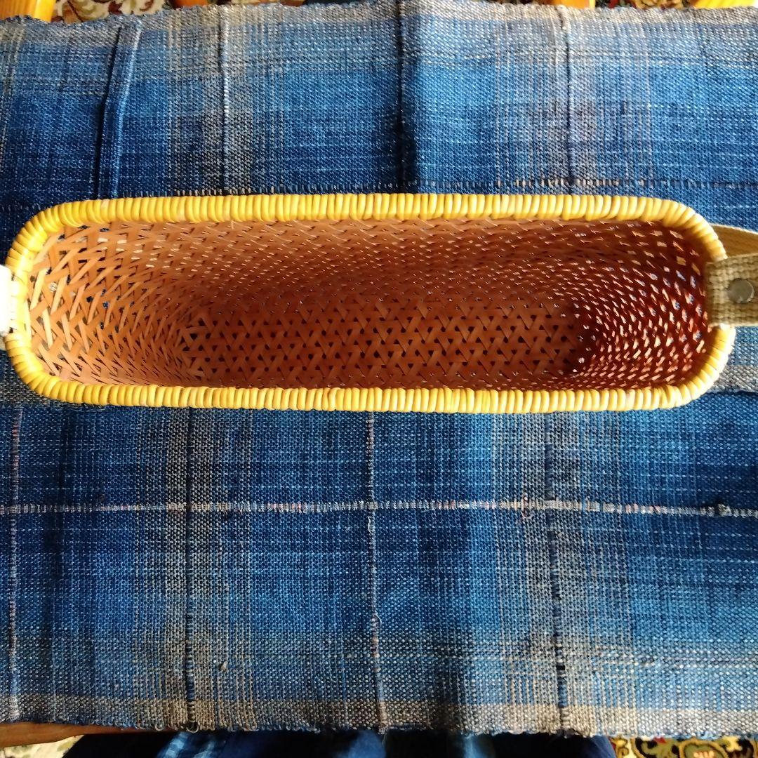 大分　別府　竹細工　作家物　亀甲編み　籠バッグ
