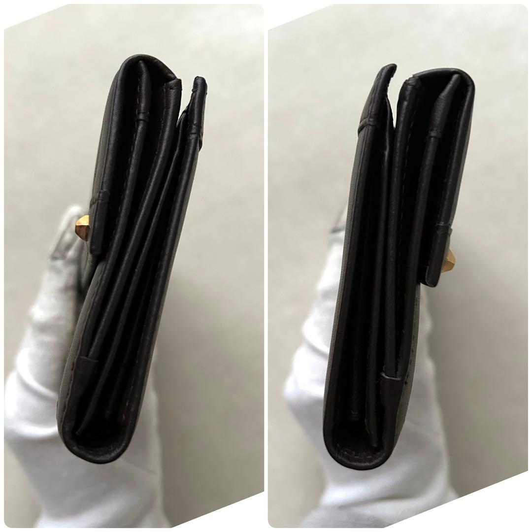 美品 GUCCI グッチ 長財布 レザー GGキャンバス ブラウン