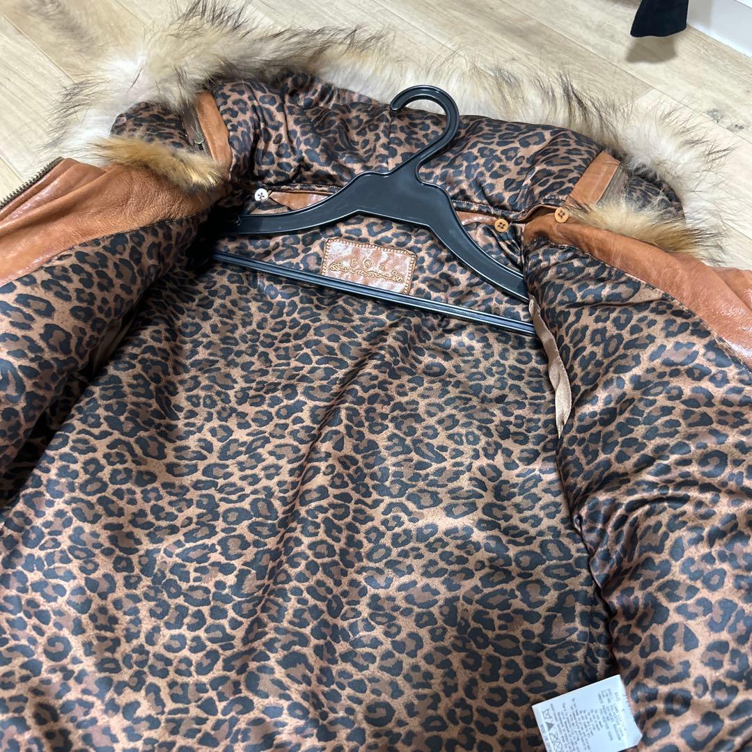 goa本革レザージャケット　ラクーンフード