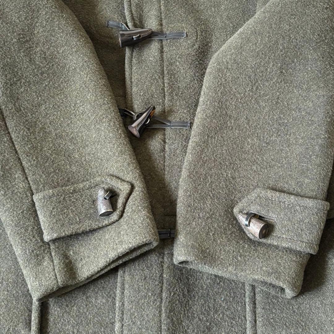 【美品✨】バーバリー　ダッフルコート　カーキ　オリーブグリーン　ウール　チェック