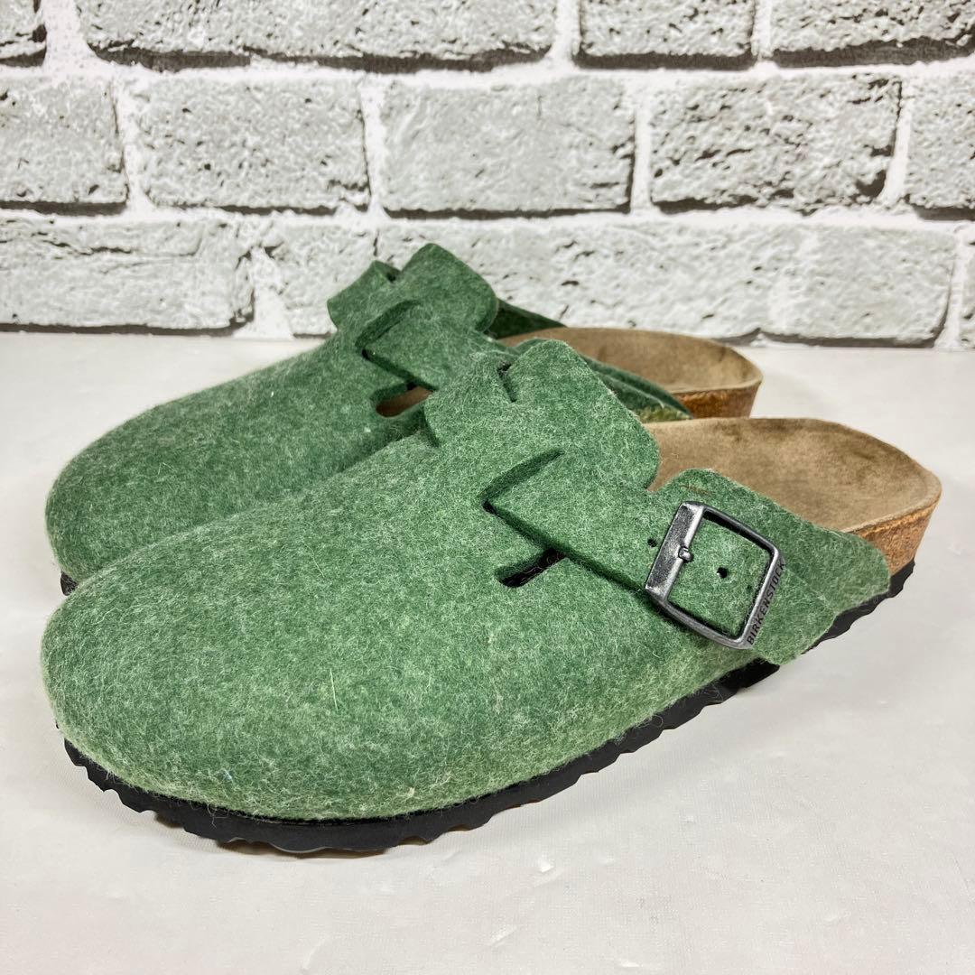 【希少カラー】ビルケンシュトック ボストン フェルト サンダル グリーン 37