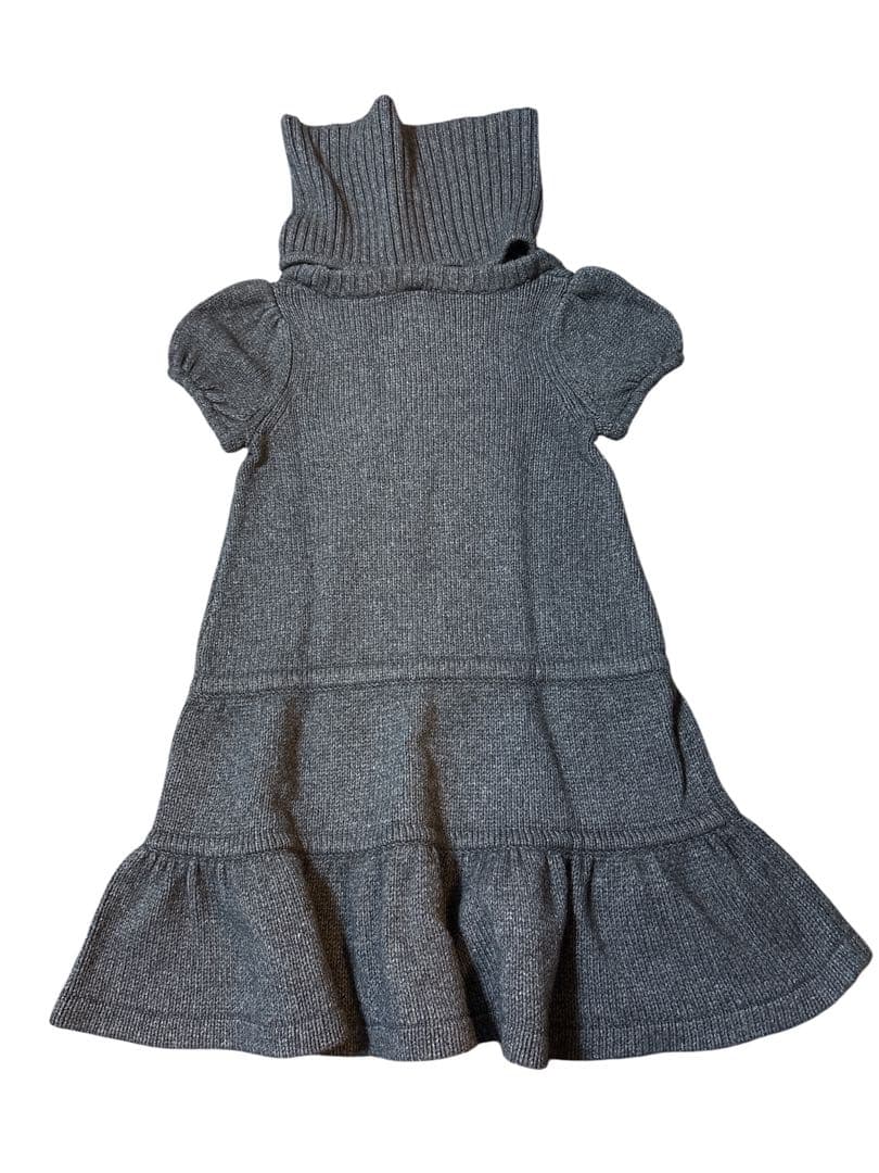 【バーバリーブルーレーベル】グレータートルネック　半袖ニット　ワンピース　38