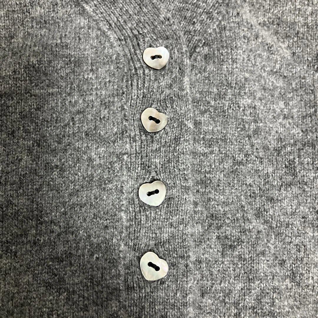 cygne グレー パフスリーブ クロップドカーディガン