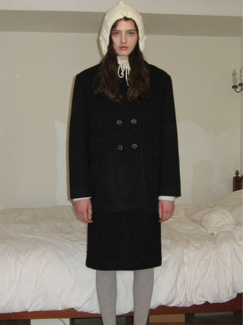 [新品]シヌーンSinoonハーフコートブラック