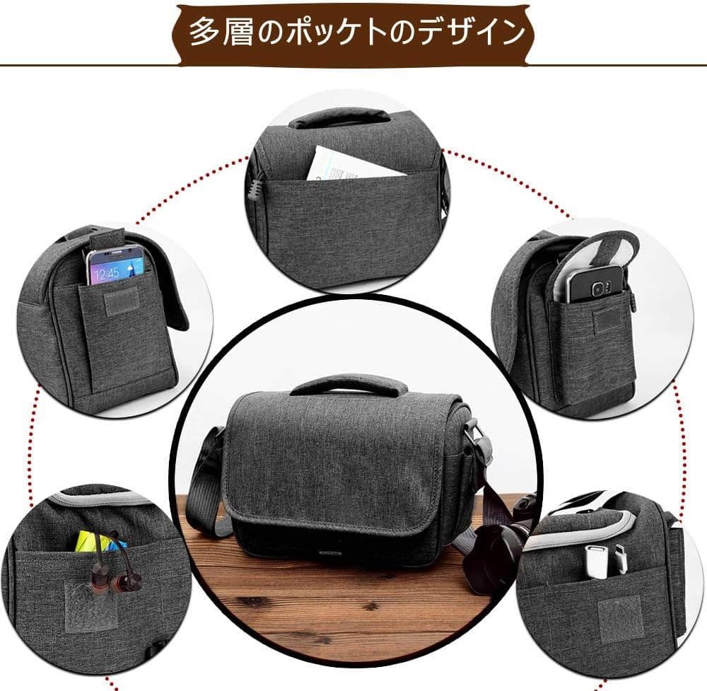 大容量 防水 撥水 カメラケース 2way 多機能 スリングバッグ リュック