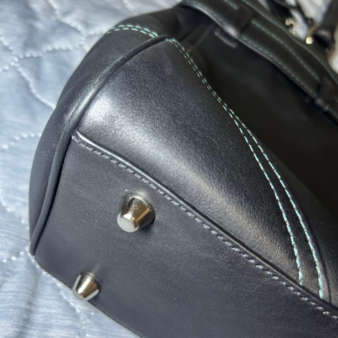 レア！グリーンステッチ COACH コーチ レザー キャリオールトート A4 黒