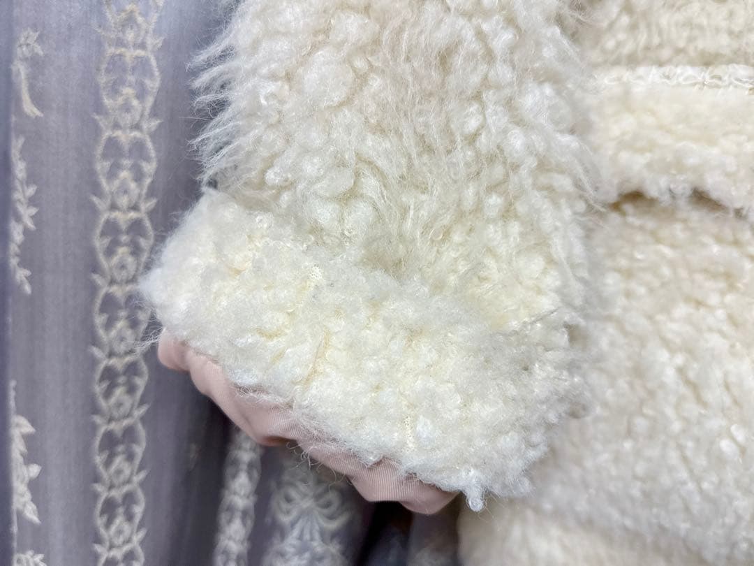 【美品】Her lip to  Faux Fur Coat ecru